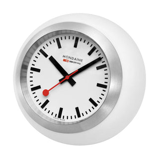 Weiße Tisch-Uhr, 60 mm	, Frontansicht