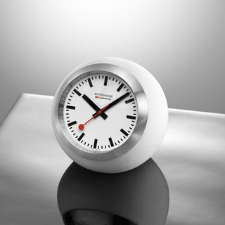 Weiße Tisch-Uhr, 60 mm	, Frontansicht