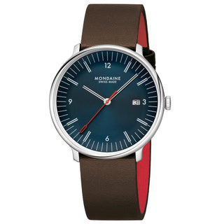 Doppio, Braunes Veganes Traubenleder, 41 mm	, Frontansicht