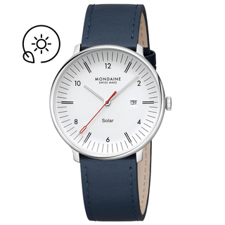 Doppio Solar, Blaues Veganes Apfelleder, 41 mm