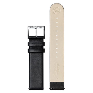 evo2, 40 mm, Schwarzes Veganes Traubenleder Uhr, MSE.40210.LBV, Vorder- und Rückansicht des Armbands