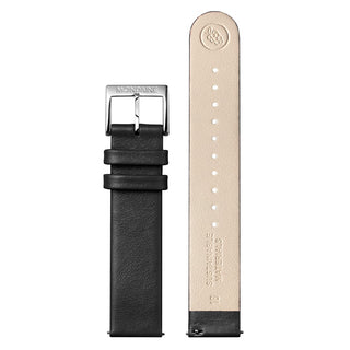 evo2 Automatic, 35 mm, Schwarzes Veganes Traubenleder Uhr, MSE.35610.LBV, Vorder- und Rückansicht des Armbands