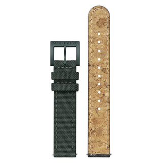 essence, 32mm, Park-Grüne nachhaltige Uhr, MS1.32160.LF, Front and back view of the textile strap