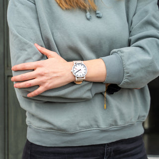 essence white, 41mm, nachhaltige Uhr für Damen und Herren, MS1.41111.LT