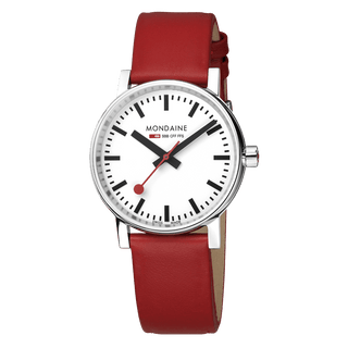 evo2, 35 mm, Rotes Veganes Traubenleder Uhr, MSE.35110.LCV, Frontansicht