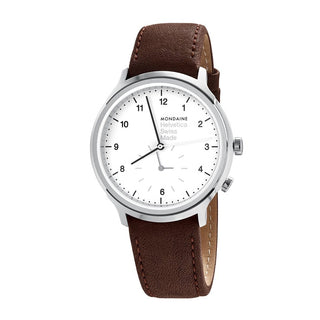 Discontinued I Helvetica Regular, 40mm, braune Lederarmbanduhr, MH1.R2010.LG