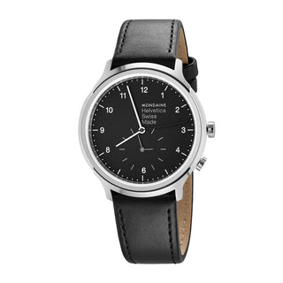 Discontinued I Helvetica Regular, 40mm, schwarze Lederarmbanduhr, MH1.R2020.LB