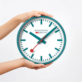 Teal Wall Clock, 25 cm	,Frontansicht