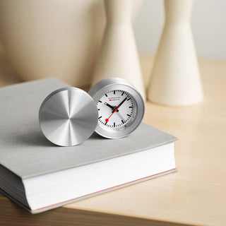 Silver Coloured Travel Alarm Clock, 5 cm