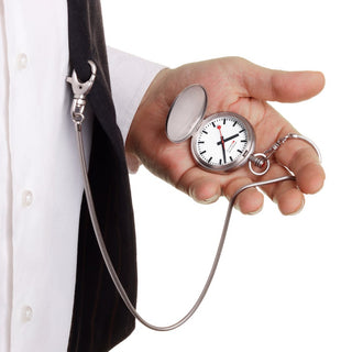 Pocket Watch, Stainless Steel, 48 mm	, Mood image with worn watch 