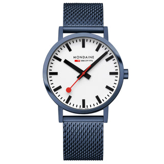 Classic, Blauer Edelstahl, 40 mm	, Frontansicht
