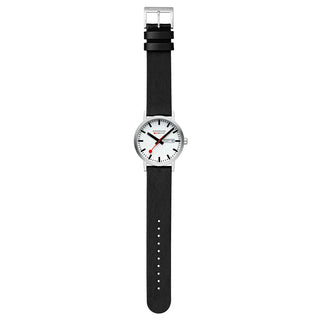 Classic, Schwarzes Veganes Traubenleder, 40 mm	, Frontansicht