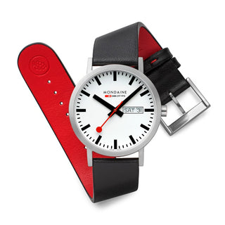 Classic, Schwarzes Veganes Traubenleder, 40 mm	, Frontansicht