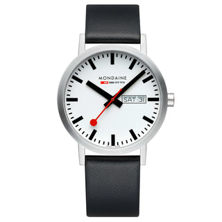 Classic, Schwarzes Veganes Traubenleder, 40 mm	, Frontansicht