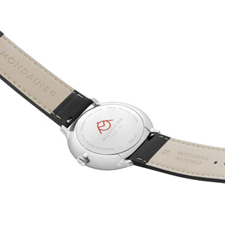Doppio Solar Skeleton, Schwarzes Veganes Traubenleder, 41 mm