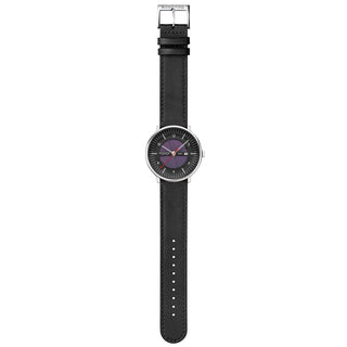 Doppio Solar Skeleton, Schwarzes Veganes Traubenleder, 41 mm