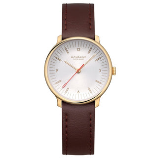 Doppio, Braunes Veganes Traubenleder, 33 mm, Frontansicht