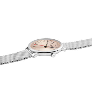 Doppio, Stainless Steel, 33 mm	, Side view with focus on the crown