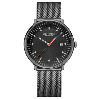 Doppio, Edelstahl, 41 mm, Frontansicht