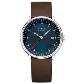 Doppio, Braunes Veganes Traubenleder, 41 mm	, Frontansicht