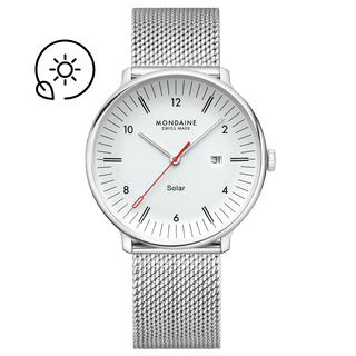 Doppio Solar, Edelstahl, 41 mm, Frontansicht