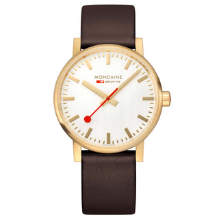 evo2, 40mm, Goldenes Veganes Traubenleder Uhr, MSE.40112.LGV, Frontansicht