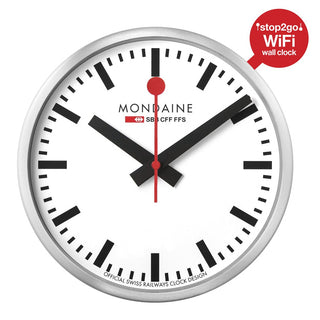 Wanduhr, 250mm, stop2go WiFi Wanduhr, MSM.25S11, Front view