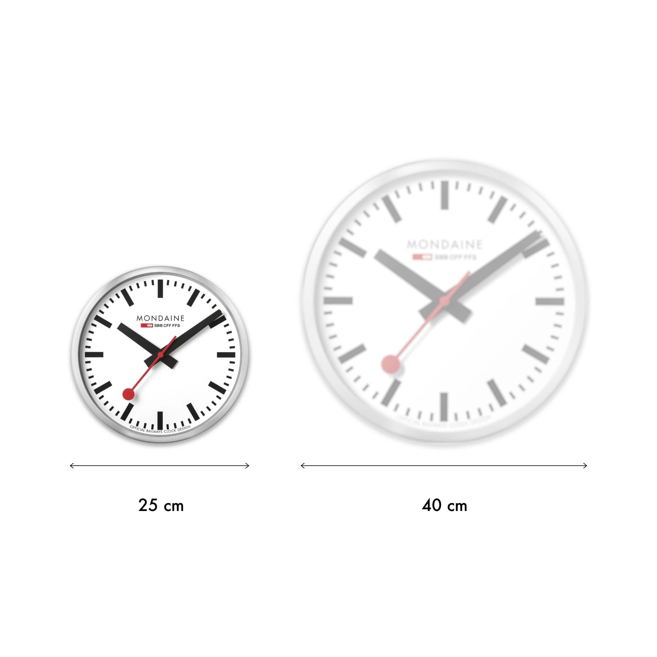 Weisse Wanduhr, 25 cm – Mondaine Schweiz