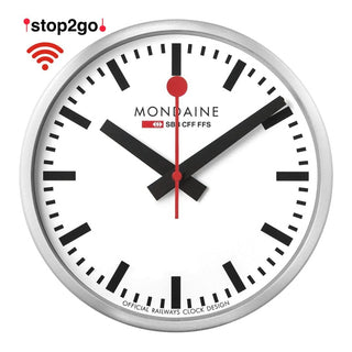 Wanduhr, 250mm, stop2go WiFi Wanduhr, MSM.25S11, Front view