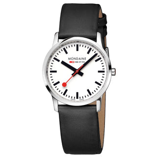 Simply Elegant, 36 mm, black leather watch, A400.30351.12SBB