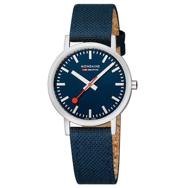 Classic, Deep Sea Blue Textile, 36mm – Mondaine Schweiz