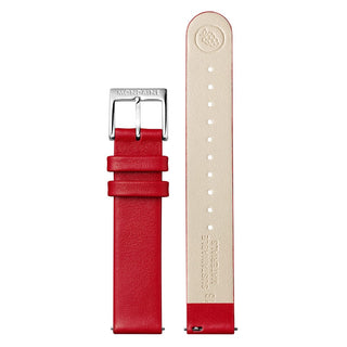 evo2, 30 mm, Rotes Veganes Trauben Leder Uhr, MSE.30210.LCV, Vorder- und Rückansicht des Armbands