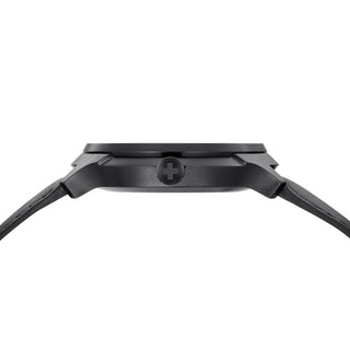 Discontinued I Helvetica Bold, 34mm, schwarze Lederarmbanduhr, MH1.B1222.LB