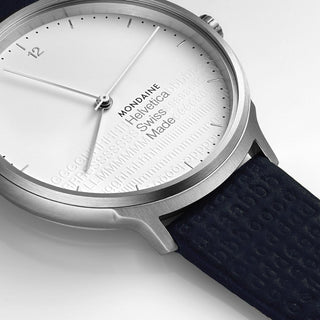 Discontinued I Helvetica Light, 38mm, schwarze Lederarmbanduhr, MH1.L2110.LD