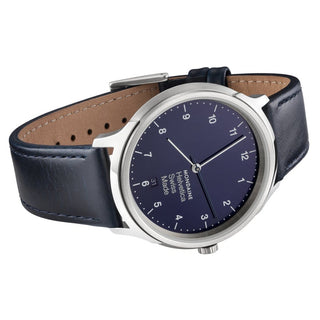 Discontinued I Mondaine Helvetica No1 Regular Bleu Marine MH1.R2240.LD