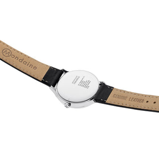 Discontinued I Helvetica Regular, 33mm, schwarze Lederarmbanduhr, MH1.R1210.LB