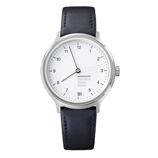 Discontinued I Helvetica Regular, 33mm, schwarze Lederarmbanduhr, MH1.R1210.LB