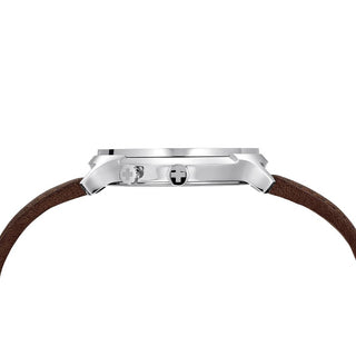 Discontinued I Helvetica Regular, 40mm, braune Lederarmbanduhr, MH1.R2010.LG